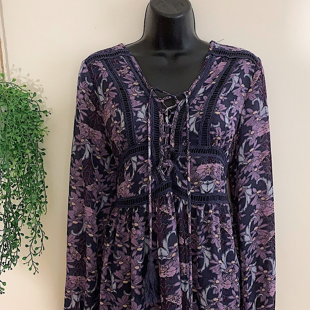 Purple Floral Maxi Dress